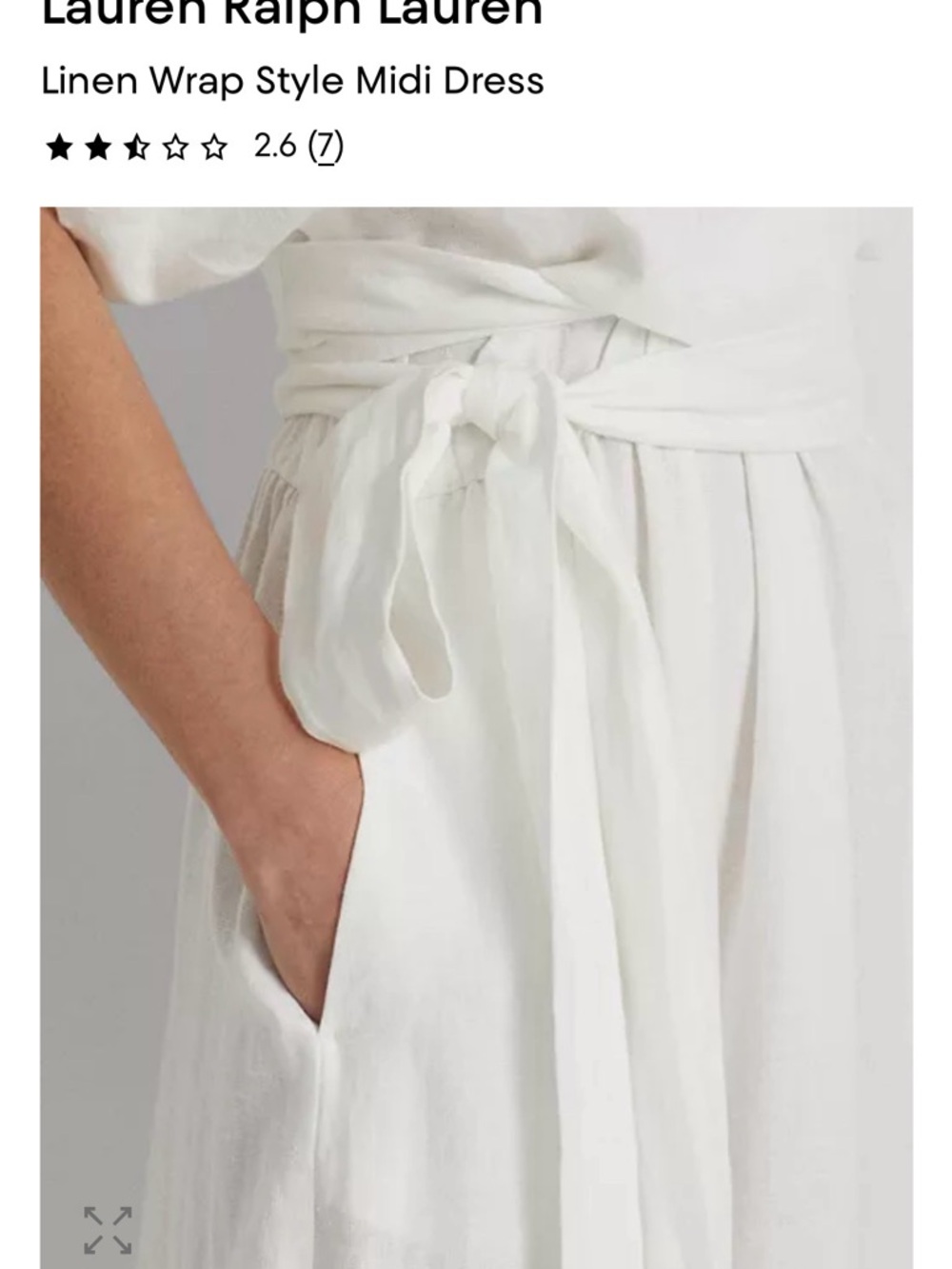 Lauren Ralph Lauren White Linen-Effect Wrap Midi Dress - Picture 5 of 10